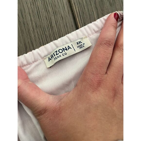 NWT Arizona Jean Co Floral Print Dress XXL Cotton Rayon Blend Short Sleeve - Picture 5 of 5